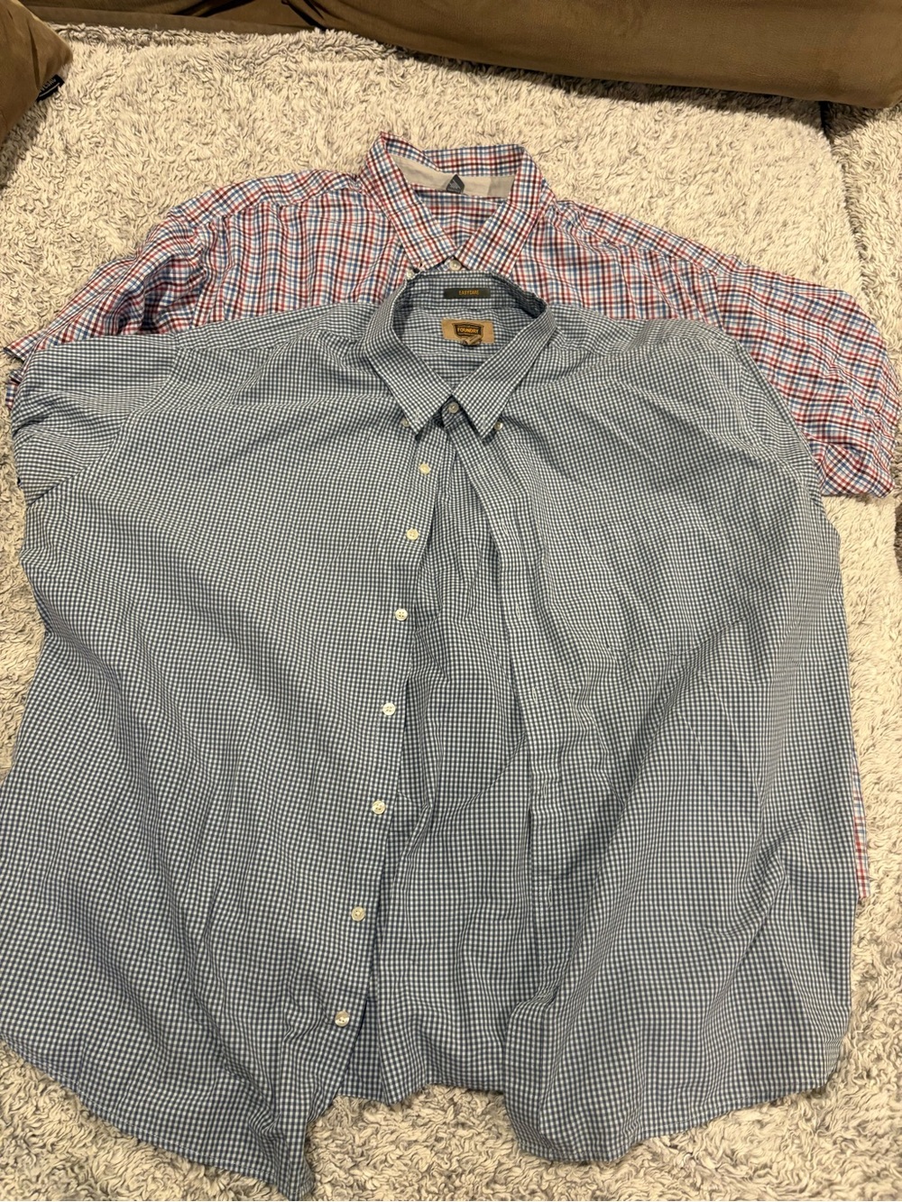 The Foundry Supply Co.  and van Heusen Blue Gingham Button-Down Shirt
